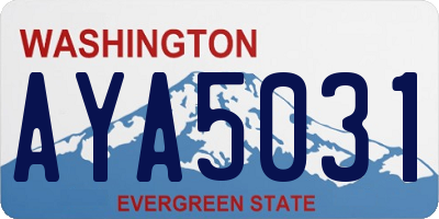 WA license plate AYA5031