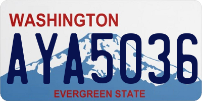 WA license plate AYA5036