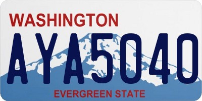 WA license plate AYA5040