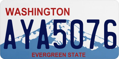 WA license plate AYA5076