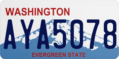 WA license plate AYA5078