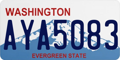 WA license plate AYA5083