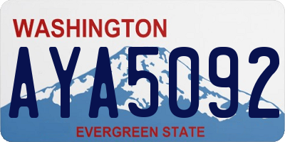 WA license plate AYA5092