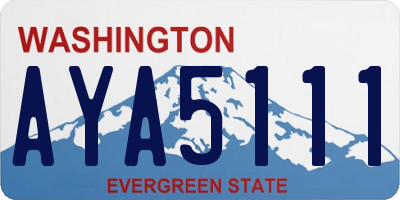 WA license plate AYA5111