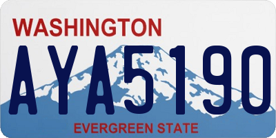 WA license plate AYA5190
