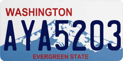 WA license plate AYA5203