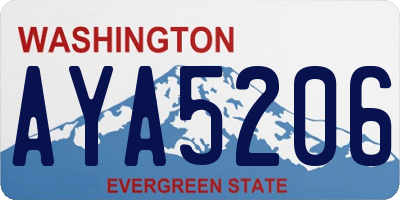 WA license plate AYA5206