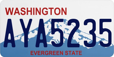 WA license plate AYA5235