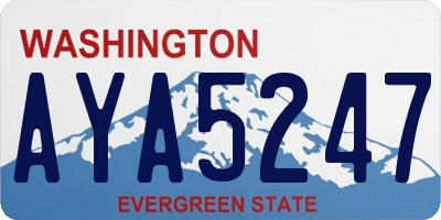 WA license plate AYA5247