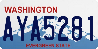 WA license plate AYA5281