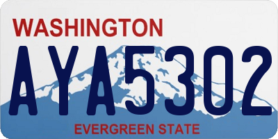 WA license plate AYA5302