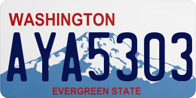 WA license plate AYA5303