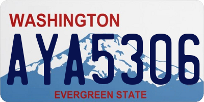 WA license plate AYA5306