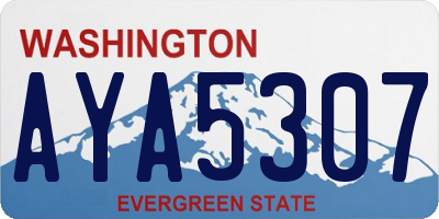 WA license plate AYA5307