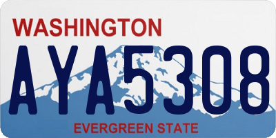 WA license plate AYA5308
