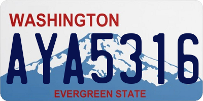 WA license plate AYA5316