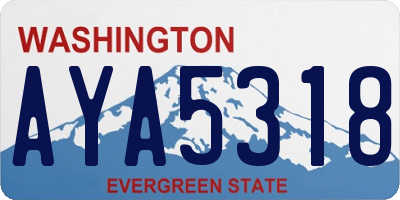 WA license plate AYA5318