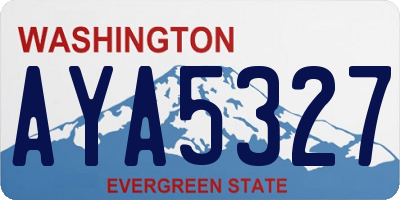 WA license plate AYA5327