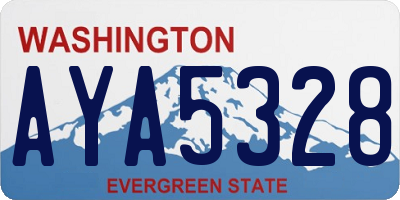 WA license plate AYA5328