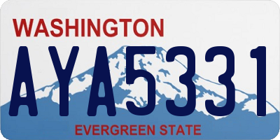 WA license plate AYA5331