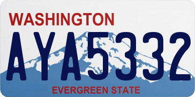 WA license plate AYA5332