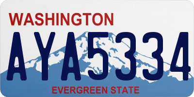 WA license plate AYA5334