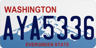 WA license plate AYA5336