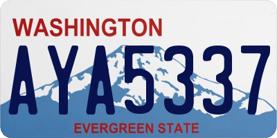 WA license plate AYA5337