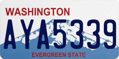 WA license plate AYA5339