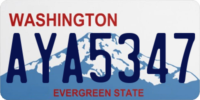 WA license plate AYA5347