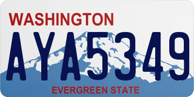WA license plate AYA5349