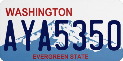 WA license plate AYA5350