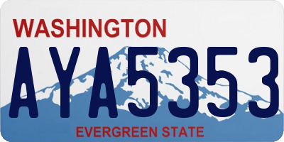 WA license plate AYA5353