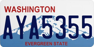 WA license plate AYA5355