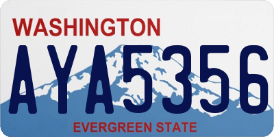 WA license plate AYA5356