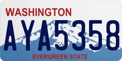 WA license plate AYA5358