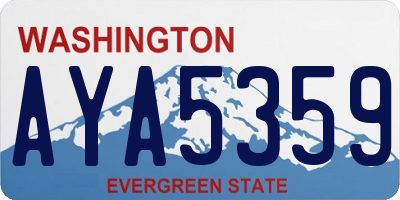 WA license plate AYA5359