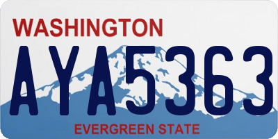 WA license plate AYA5363