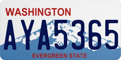 WA license plate AYA5365