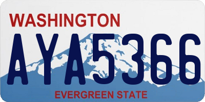 WA license plate AYA5366