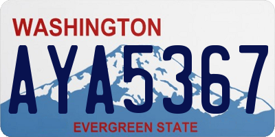 WA license plate AYA5367