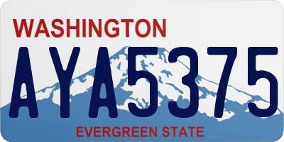 WA license plate AYA5375