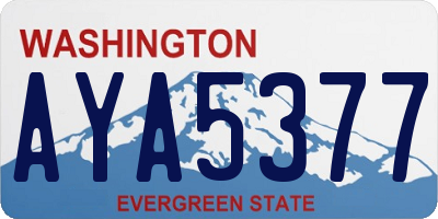 WA license plate AYA5377