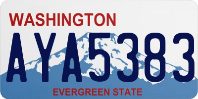 WA license plate AYA5383