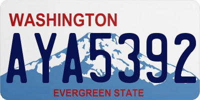 WA license plate AYA5392