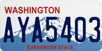 WA license plate AYA5403