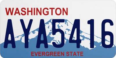WA license plate AYA5416
