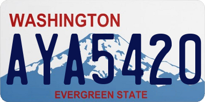 WA license plate AYA5420