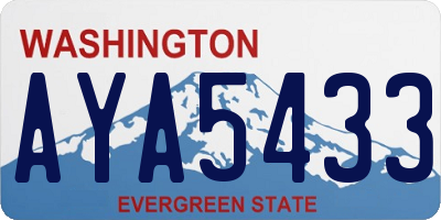 WA license plate AYA5433