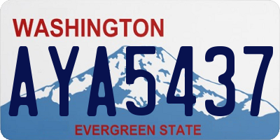 WA license plate AYA5437